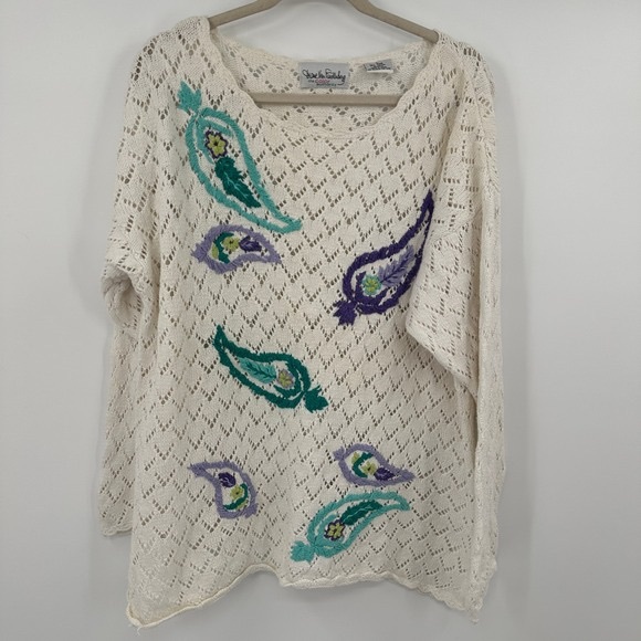 Diane Von Furstenberg Sweaters - Diane Von Furstenberg Cream Open-Knit Sweater